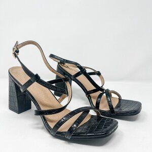 Mixx Shuz Zafira Size 10 Black Strappy Block Heel Sandals